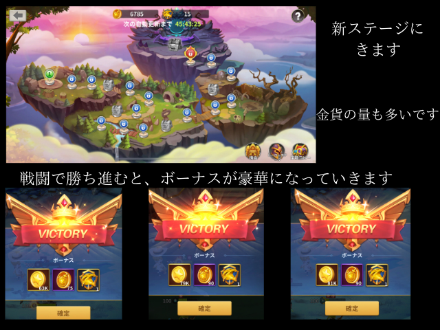 勇者のダンジョンの新ステージと金貨獲得画像