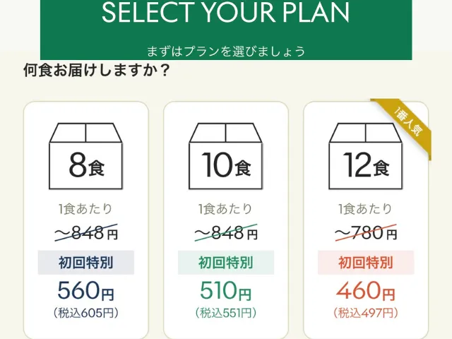初回、12食プランにしてみました。