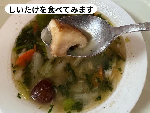 しいたけを食べてみます