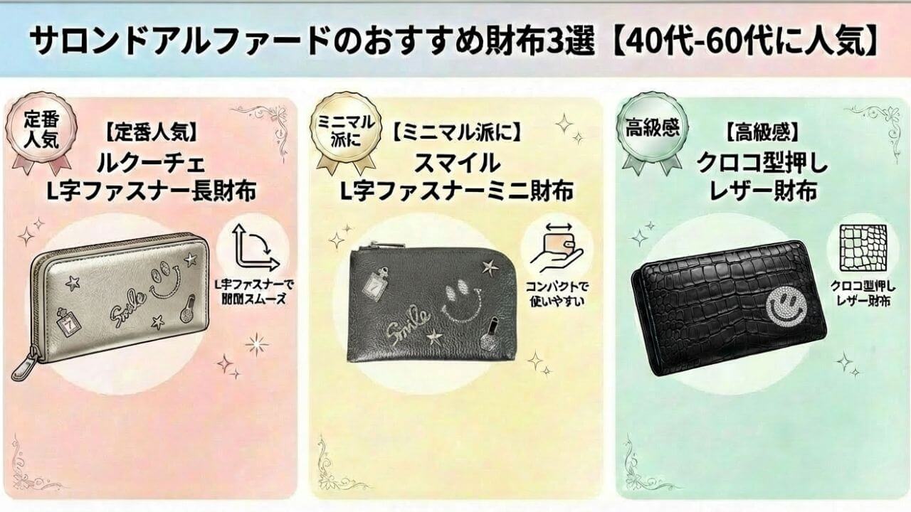 サロンドアルファードのおすすめ財布3選【40代-60代に人気】 