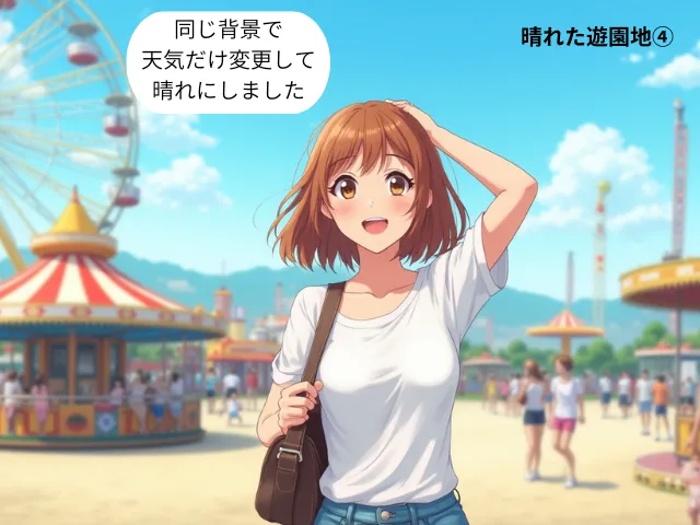 晴れた遊園地④