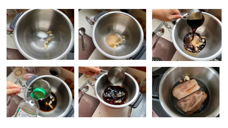 豚の角煮を作っている画像