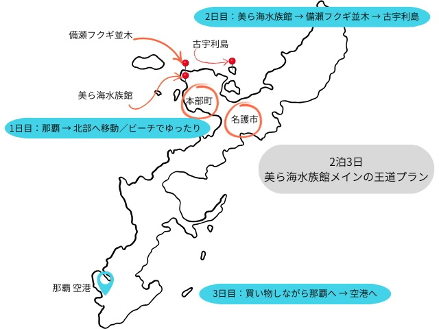 2泊3日 美ら海水族館メインの王道プラン