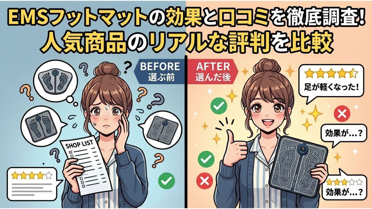 EMSフットマットの効果と口コミを徹底調査！人気商品のリアルな評判を比較