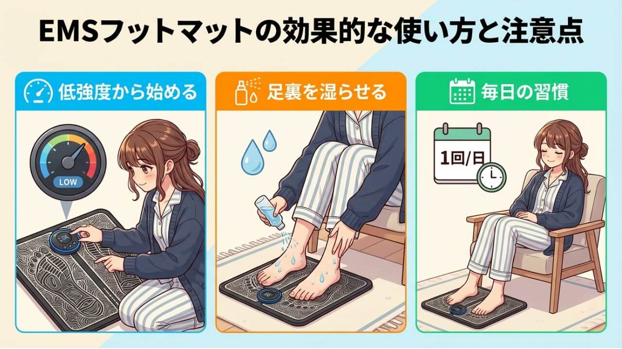 EMSフットマットの効果的な使い方と注意点