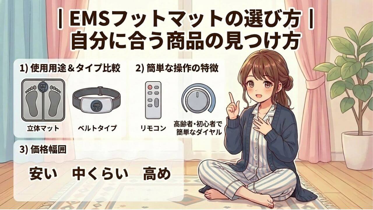 EMSフットマットの選び方｜自分に合う商品の見つけ方 