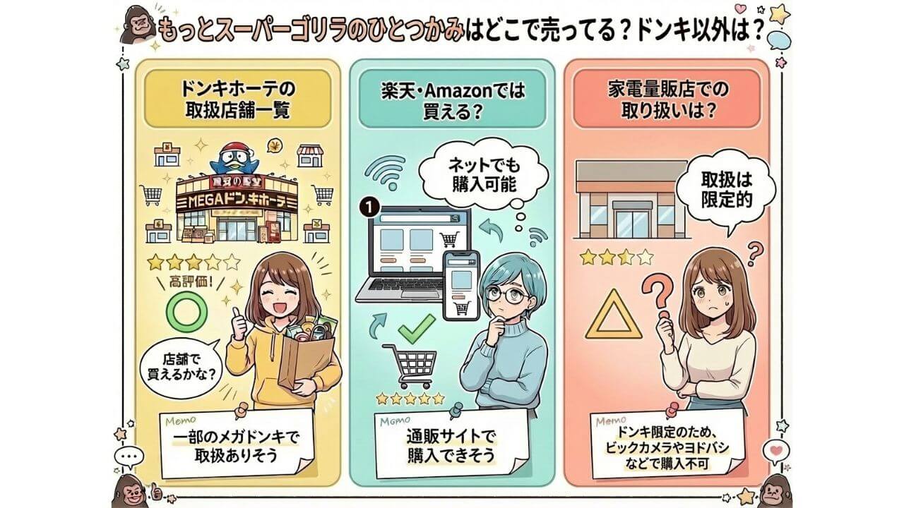 もっとスーパーゴリラのひとつかみはどこで売ってる？ドンキ以外は？ 
