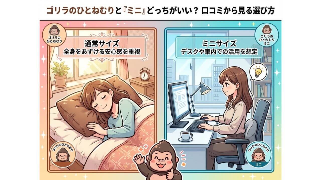 ゴリラのひとねむりと「ミニ」どっちがいい？口コミから見る選び方 