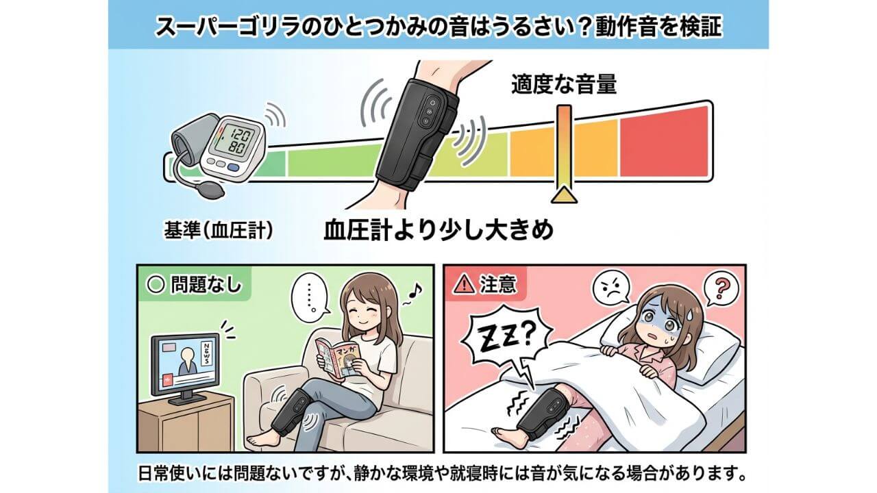 スーパーゴリラのひとつかみの音はうるさい？動作音を検証 