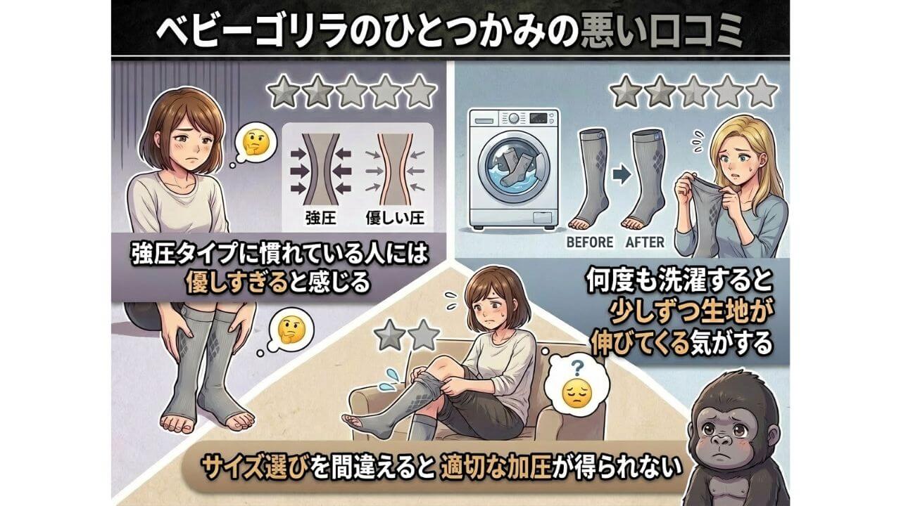 ベビーゴリラのひとつかみの悪い口コミ 