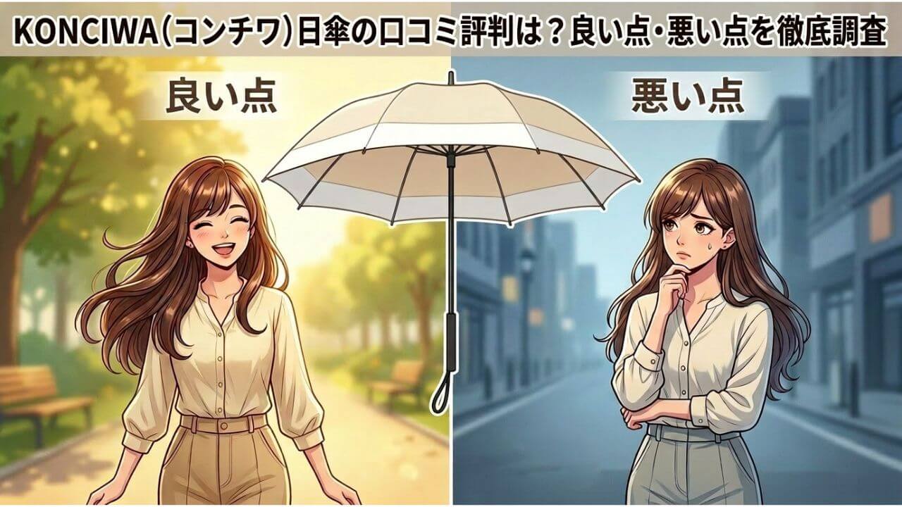 KONCIWA（コンチワ）日傘の口コミ評判は？良い点・悪い点を徹底調査