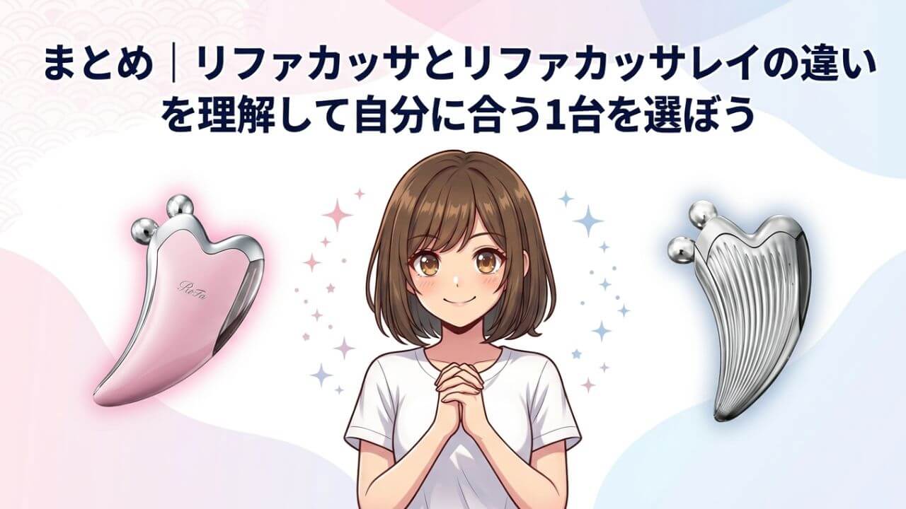まとめ｜リファカッサとリファカッサレイの違いを理解して自分に合う1台を選ぼう 
