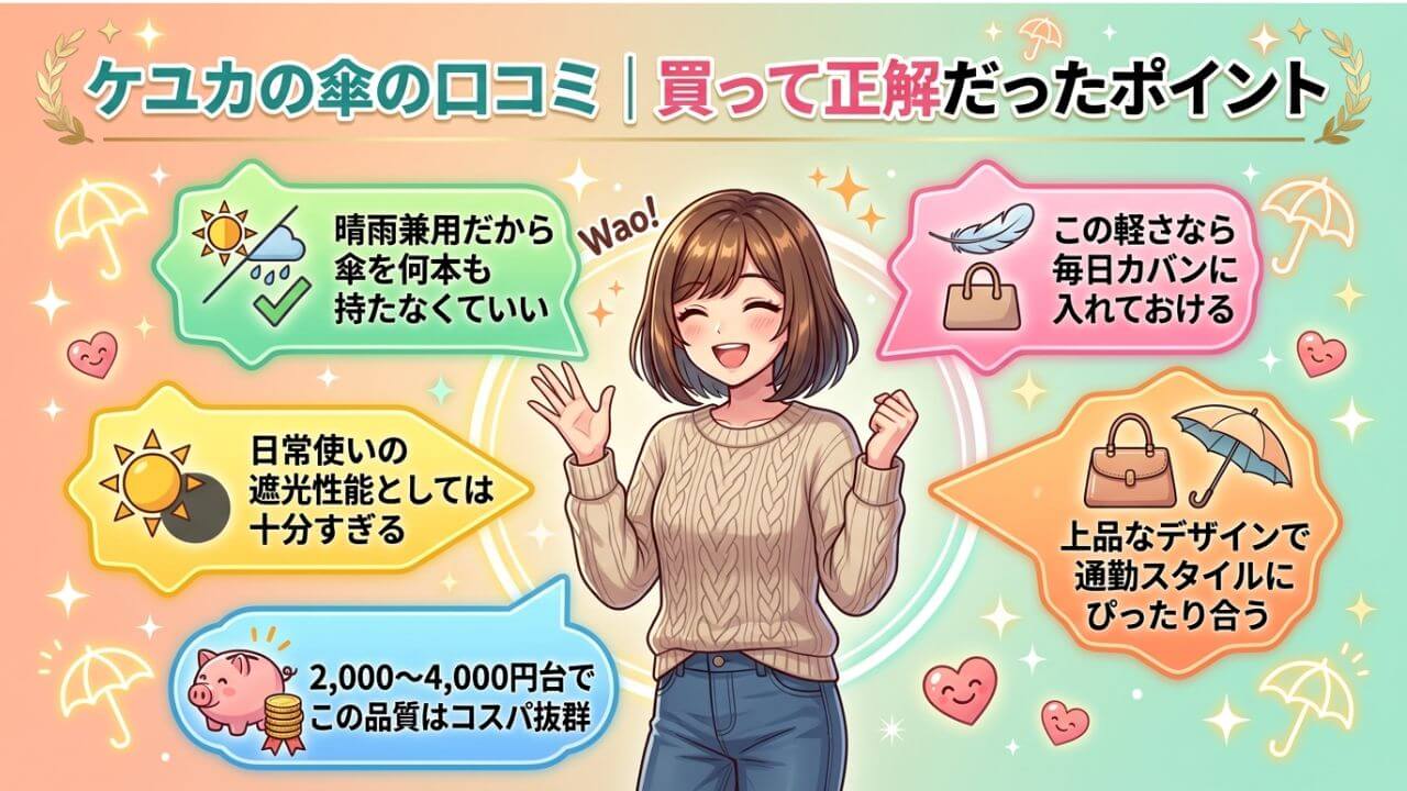 ケユカの傘の口コミ｜買って正解だったポイント 