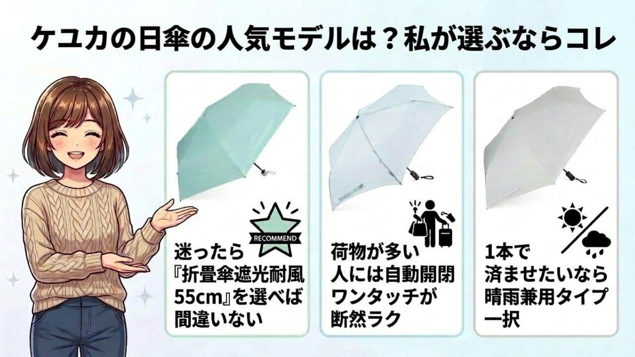 ケユカの日傘の人気モデルは？私が選ぶならコレ 