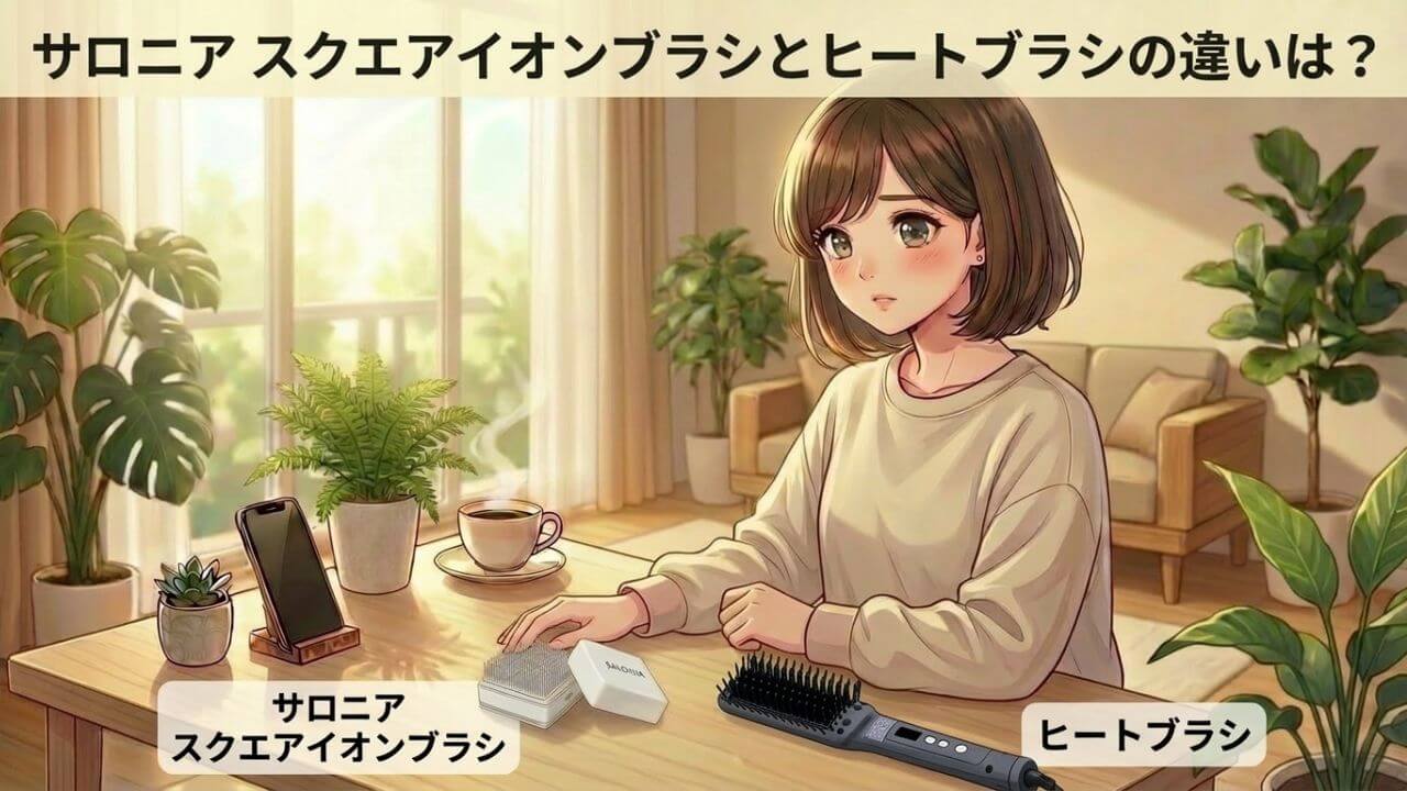 サロニア スクエアイオンブラシとヒートブラシの違いは？ 