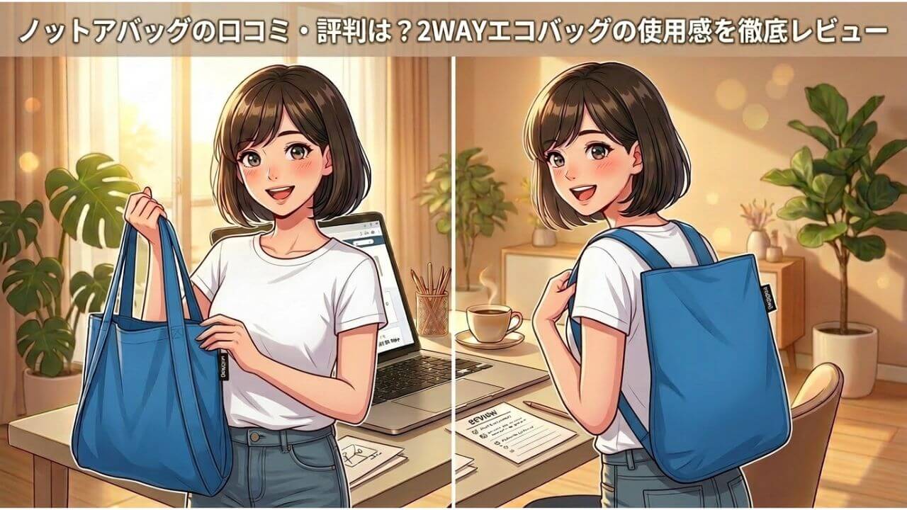 ノットアバッグの口コミ・評判は？2WAYエコバッグの使用感を徹底レビュー