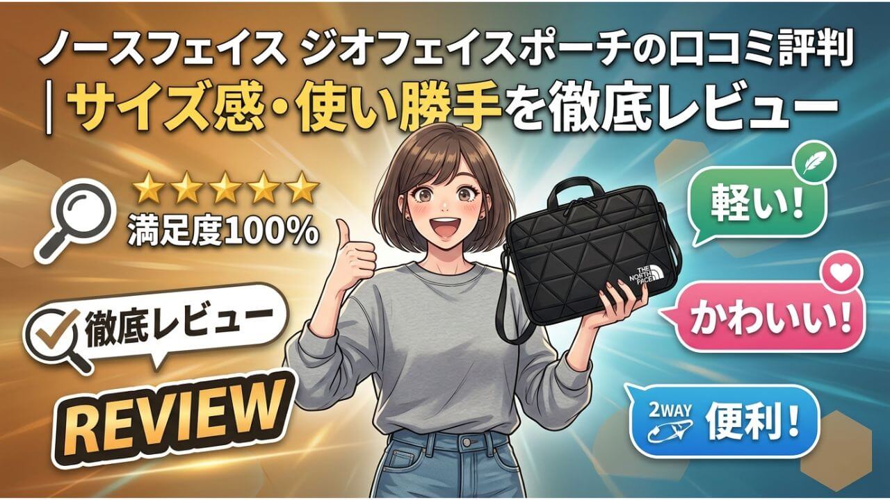 ノースフェイス ジオフェイスポーチの口コミ評判｜サイズ感・使い勝手を徹底レビュー