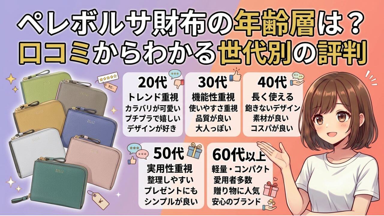 ペレボルサ財布の年齢層は？口コミからわかる世代別の評判 
