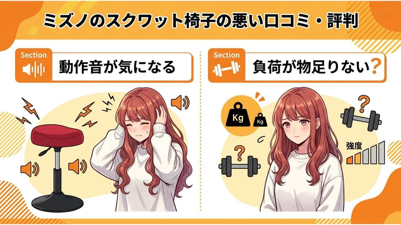 ミズノのスクワット椅子の悪い口コミ・評判 