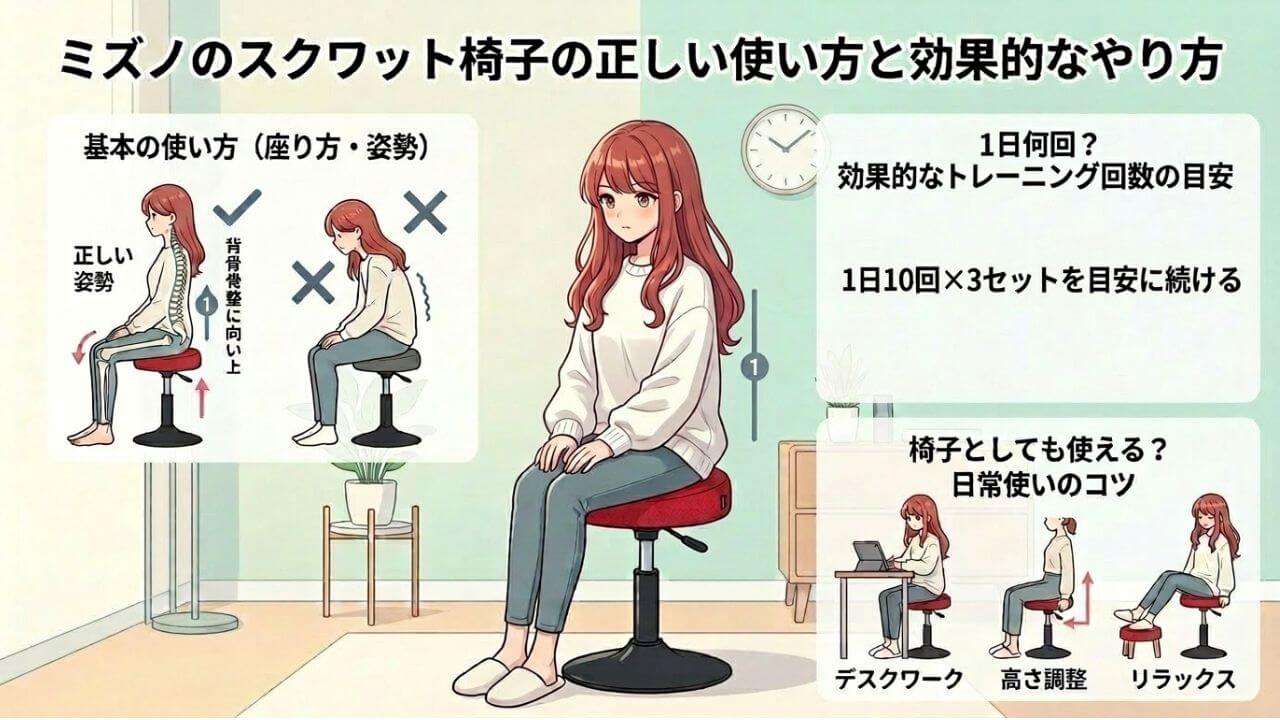 ミズノのスクワット椅子の正しい使い方と効果的なやり方 