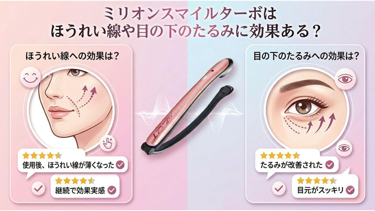 ミリオンスマイルターボはほうれい線や目の下のたるみに効果ある？ 