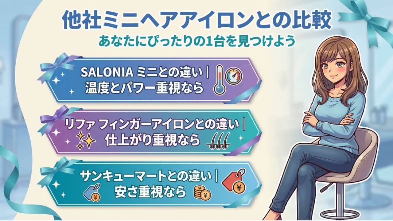 他社ミニヘアアイロンとの比較