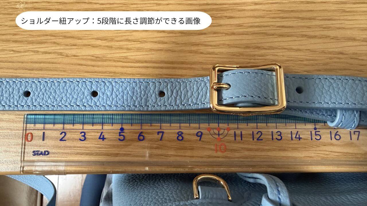 ミディアムパレスのショルダー紐 5段階調整の写真