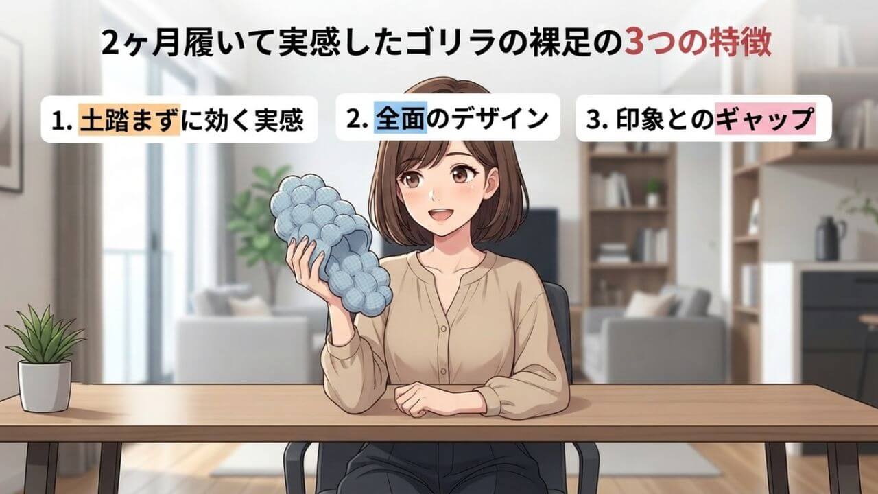 2ヶ月履いて実感したゴリラの裸足の3つの特徴