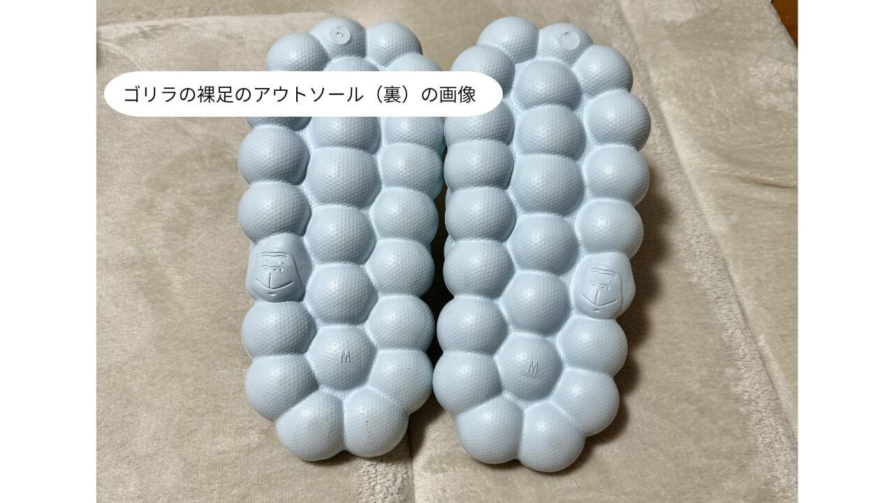 ゴリラの裸足のアウトソール（裏）の画像
