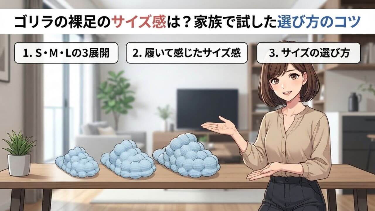 ゴリラの裸足のサイズ感は？家族で試した選び方のコツ