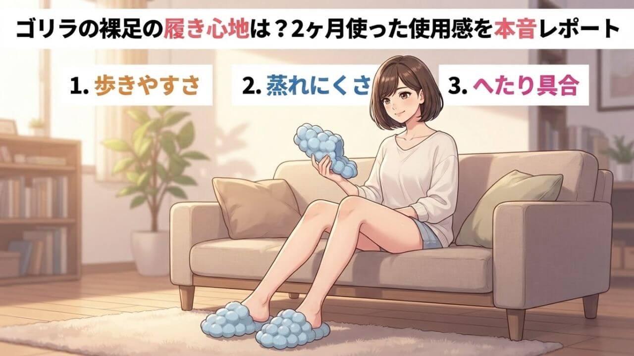 ゴリラの裸足の履き心地は？2ヶ月使った使用感を本音レポート