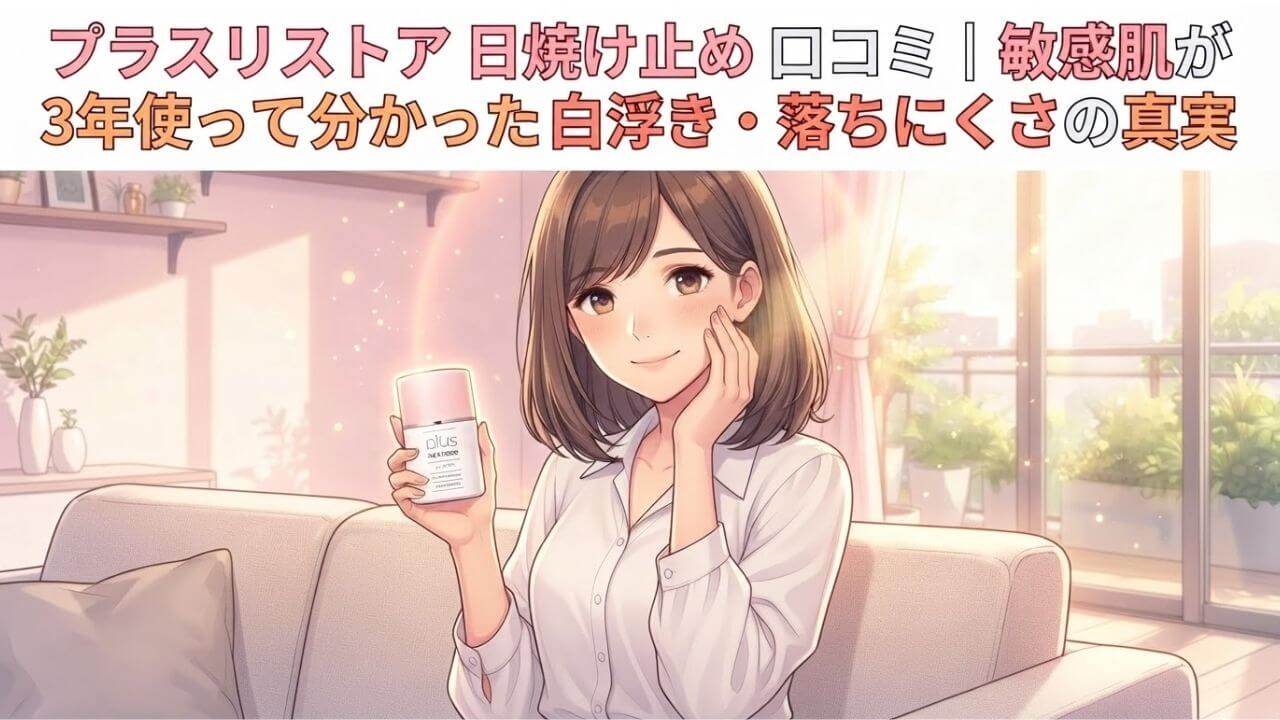 プラスリストア 日焼け止め 口コミ｜敏感肌が3年使って分かった白浮き・落ちにくさの真実
