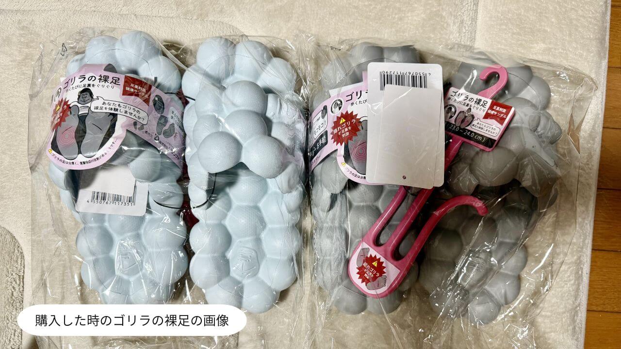 購入した時のゴリラの裸足の画像