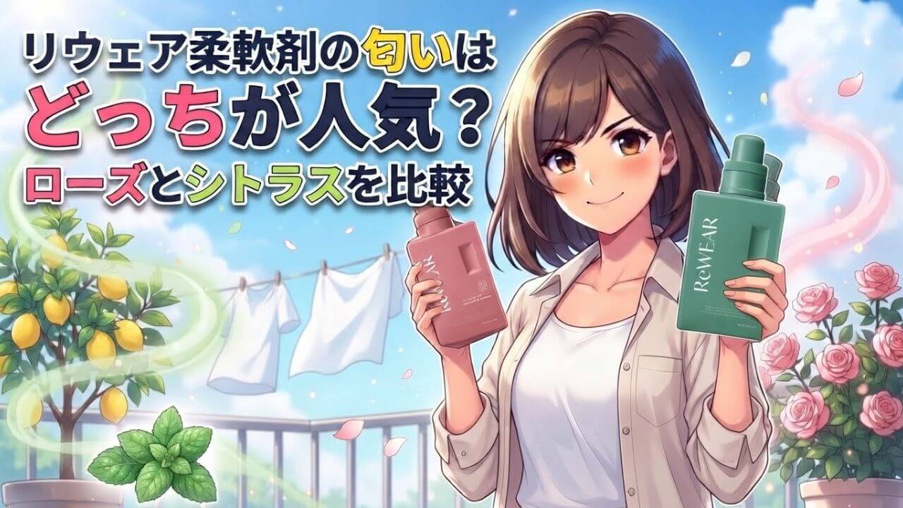 リウェア柔軟剤の匂いはどっちが人気？ローズとシトラスを両方使って比較