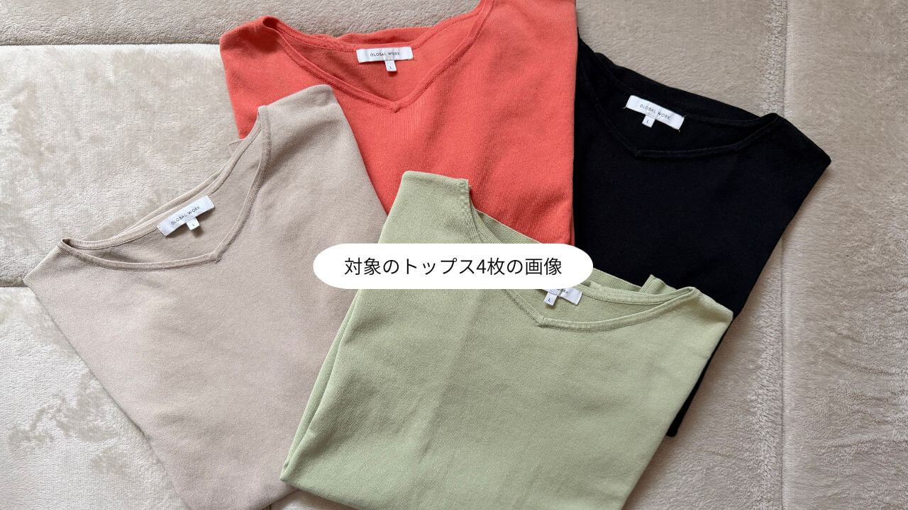 対象のトップス4枚の画像